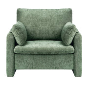 Green Accent Chair, Modern Upholstered Accent Chair with Armrests, Cloth Arm Chairs with Thick Cushion and V952-BYZSYFXBY323H7UPQ001V0