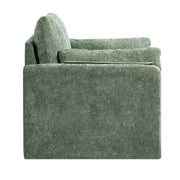 Green Accent Chair, Modern Upholstered Accent Chair with Armrests, Cloth Arm Chairs with Thick Cushion and V952-BYZSYFXBY323H7UPQ001V0