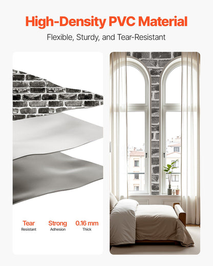 Peel and Stick Wallpaper, 45cm x 10m Contact Paper Gray Brick Waterpoof Self Adhesive, Easy to Clean & Peel V952-BZCCBZJKD40453KQP001V0