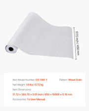 Peel and Stick Wallpaper, 45cm x 10m Contact Paper White Wood Grain Waterpoof Self Adhesive, Easy to Clean & V952-BZCCBZJKD404EN7QI001V0