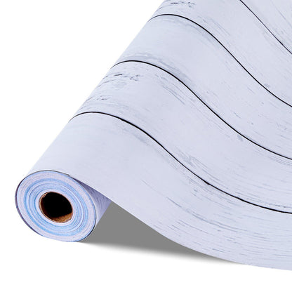 Peel and Stick Wallpaper, 45cm x 12m Contact Paper White Wood Textured Waterpoof Self Adhesive, Easy to Clean V952-BZCCBZJKD404RNWRJ001V0