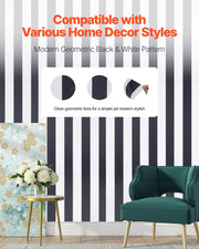 Peel and Stick Wallpaper, 45cm x 15m Contact Paper Black White Modern Geometric Waterpoof Self Adhesive, Easy V952-BZCCBZJKD404U7O07001V0