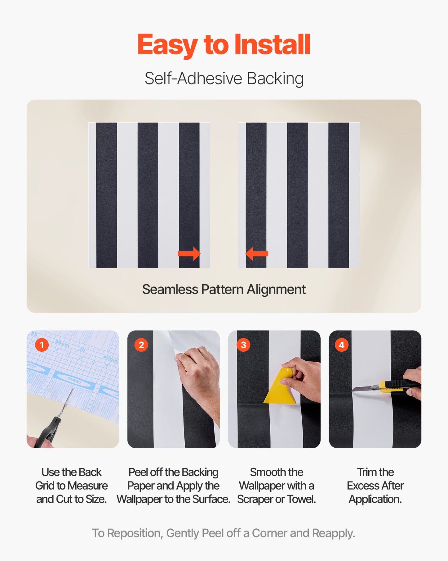 Peel and Stick Wallpaper, 45cm x 15m Contact Paper Black White Modern Geometric Waterpoof Self Adhesive, Easy V952-BZCCBZJKD404U7O07001V0