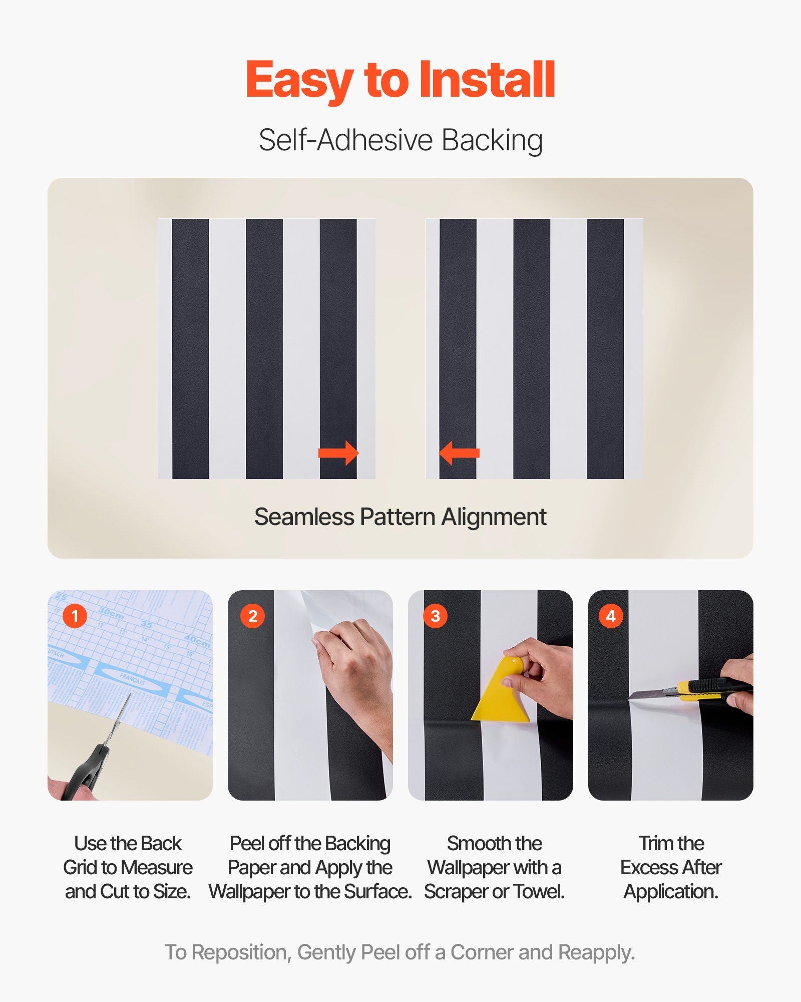 Peel and Stick Wallpaper, 45cm x 15m Contact Paper Black White Modern Geometric Waterpoof Self Adhesive, Easy V952-BZCCBZJKD404U7O07001V0