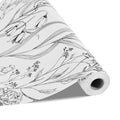 Peel and Stick Wallpaper, 45cm x 10m Contact Paper White Line Art Botanical Floral Waterpoof Self Adhesive, V952-BZCCBZJKD404WXD03001V0