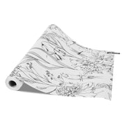 Peel and Stick Wallpaper, 45cm x 10m Contact Paper White Line Art Botanical Floral Waterpoof Self Adhesive, V952-BZCCBZJKD404WXD03001V0