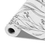 Peel and Stick Wallpaper, 45cm x 10m Contact Paper White Line Art Botanical Floral Waterpoof Self Adhesive, V952-BZCCBZJKD404WXD03001V0