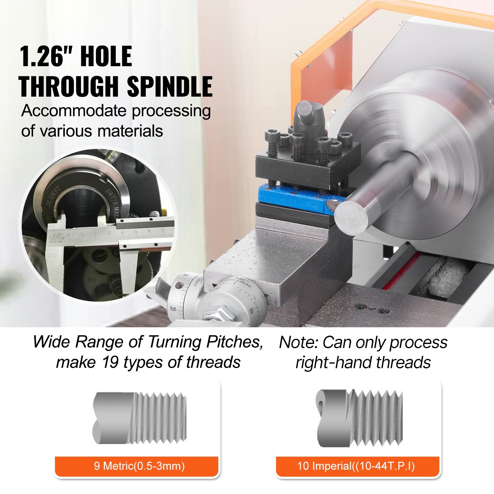 Mini Metal Lathe Machine, 180 x 400 mm, 800W Precision Benchtop Power Metal Lathe, 150-2500 RPM Continuously V952-BZDMNJSCCSFWSEYI0V3