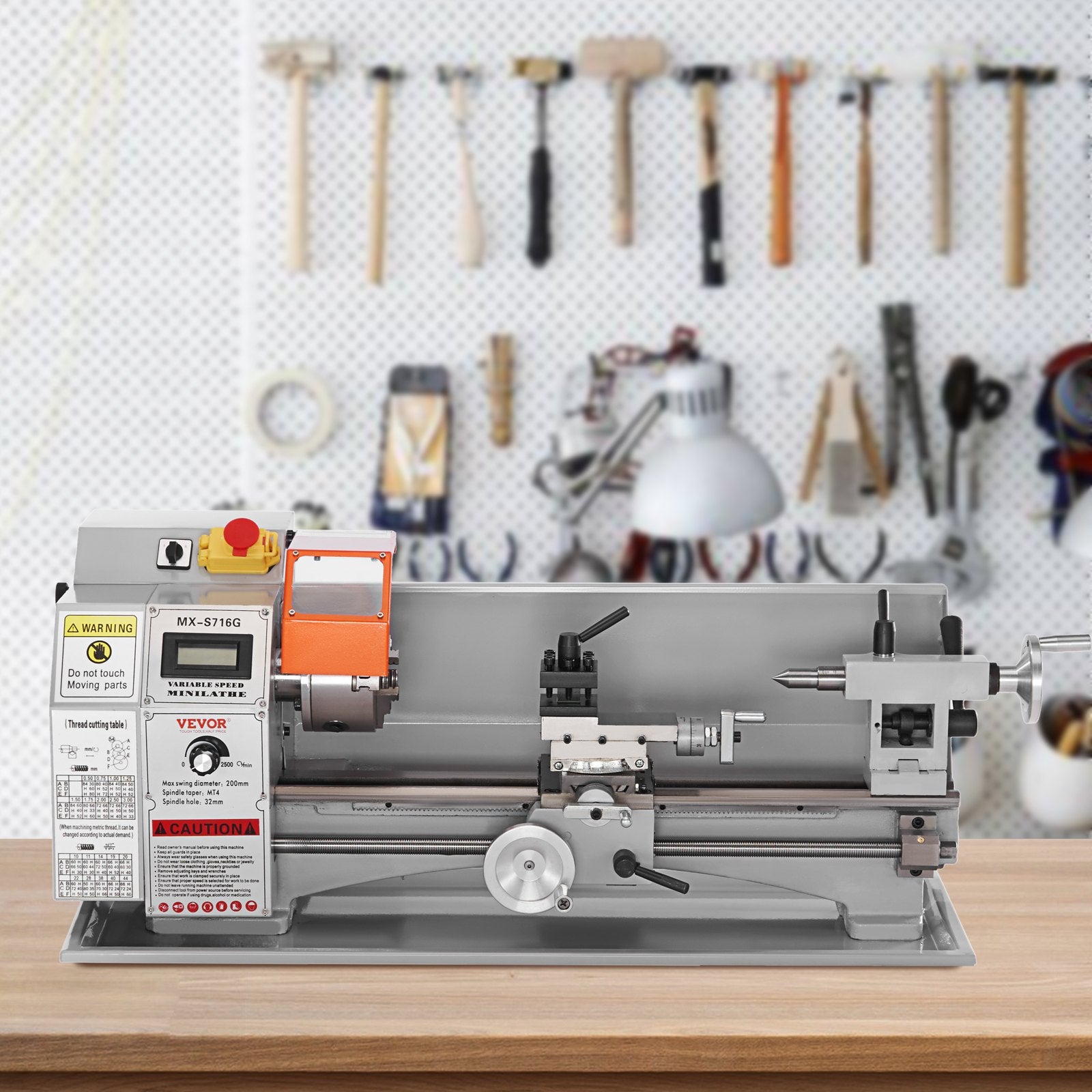 Mini Metal Lathe Machine, 180 x 400 mm, 800W Precision Benchtop Power Metal Lathe, 150-2500 RPM Continuously V952-BZDMNJSCCSFWSEYI0V3