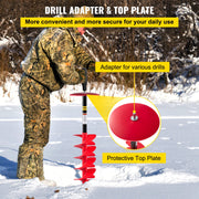 Ice Drill Auger, 8"" Diameter Nylon Ice Auger, 39"" Length Ice Auger Bit,Auger Drill with 11.8"" Extension V952-BZHSNLYC39348TWTLV0