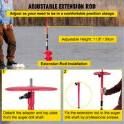 Ice Drill Auger, 8"" Diameter Nylon Ice Auger, 39"" Length Ice Auger Bit,Auger Drill with 11.8"" Extension V952-BZHSNLYC39348TWTLV0