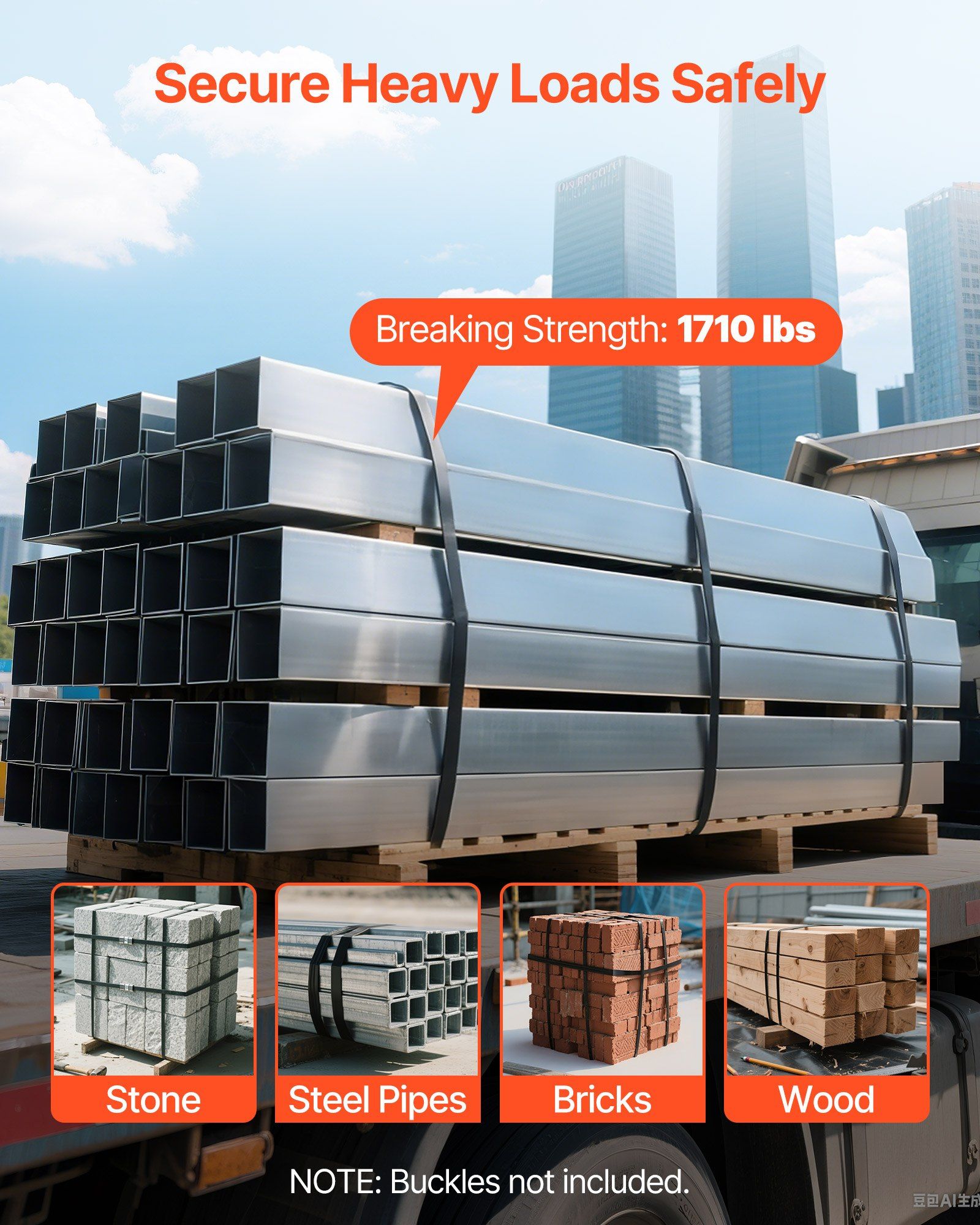 Steel Strapping Coil, 19 mm x 0.55 mm x 91 m, Metal Strapping Banding Roll Withstands Harsh Environment, V952-BZKZDGD34INCA7655001V0
