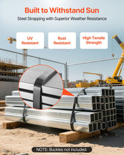 Steel Strapping Coil, 19 mm x 0.55 mm x 91 m, Metal Strapping Banding Roll Withstands Harsh Environment, V952-BZKZDGD34INCA7655001V0