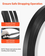 Steel Strapping Coil, 19 mm x 0.55 mm x 91 m, Metal Strapping Banding Roll Withstands Harsh Environment, V952-BZKZDGD34INCA7655001V0