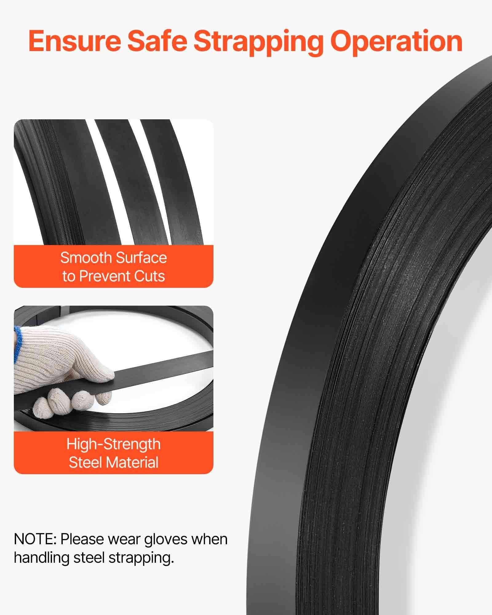 Steel Strapping Coil, 19 mm x 0.55 mm x 91 m, Metal Strapping Banding Roll Withstands Harsh Environment, V952-BZKZDGD34INCA7655001V0