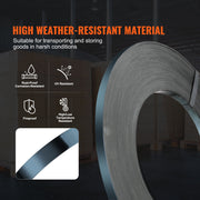 Packaging Steel Strapping Roll, 500 m Length x 19 mm Width x 0.55 mm Thickness, 770 kg Break Strength, Heavy V952-BZKZDGD34YC17YHGVV0