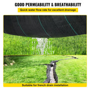 Geotextile Fabric, 3.8 x 15.2 m 3.5oz Woven PP Driveway Drain Cloth with 600lbs Tensile Strength, Heavy Duty V952-BZTGB125X50PE01SYV0