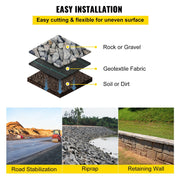 Geotextile Fabric, 3.8 x 15.2 m 3.5oz Woven PP Driveway Drain Cloth with 600lbs Tensile Strength, Heavy Duty V952-BZTGB125X50PE01SYV0