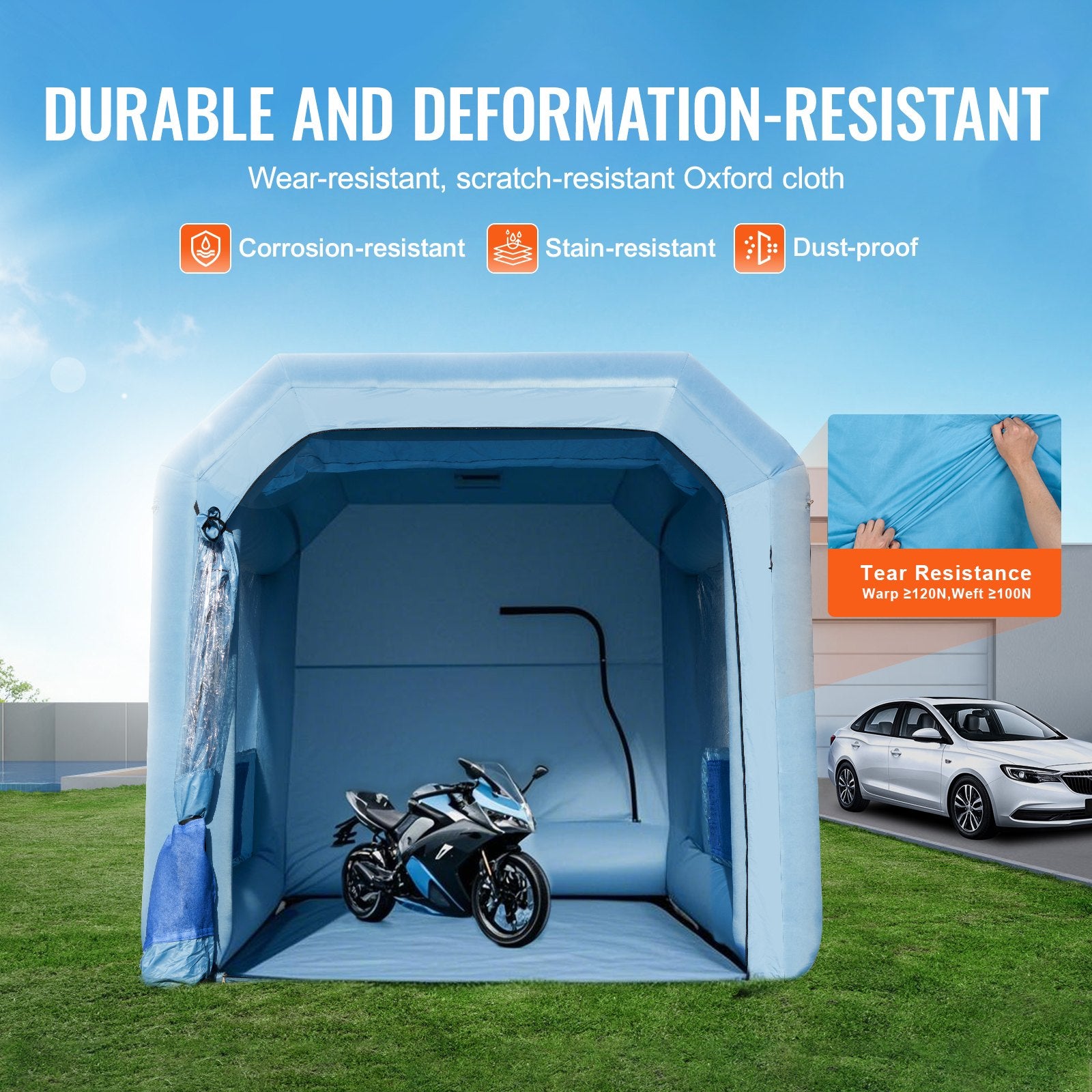 Inflatable Paint Booth, 13.1 x 9.8 x 9 ft Inflatable Spray Booth, with 750W Powerful Blower and Air Filter V952-C13109FT3750WIIEBV3