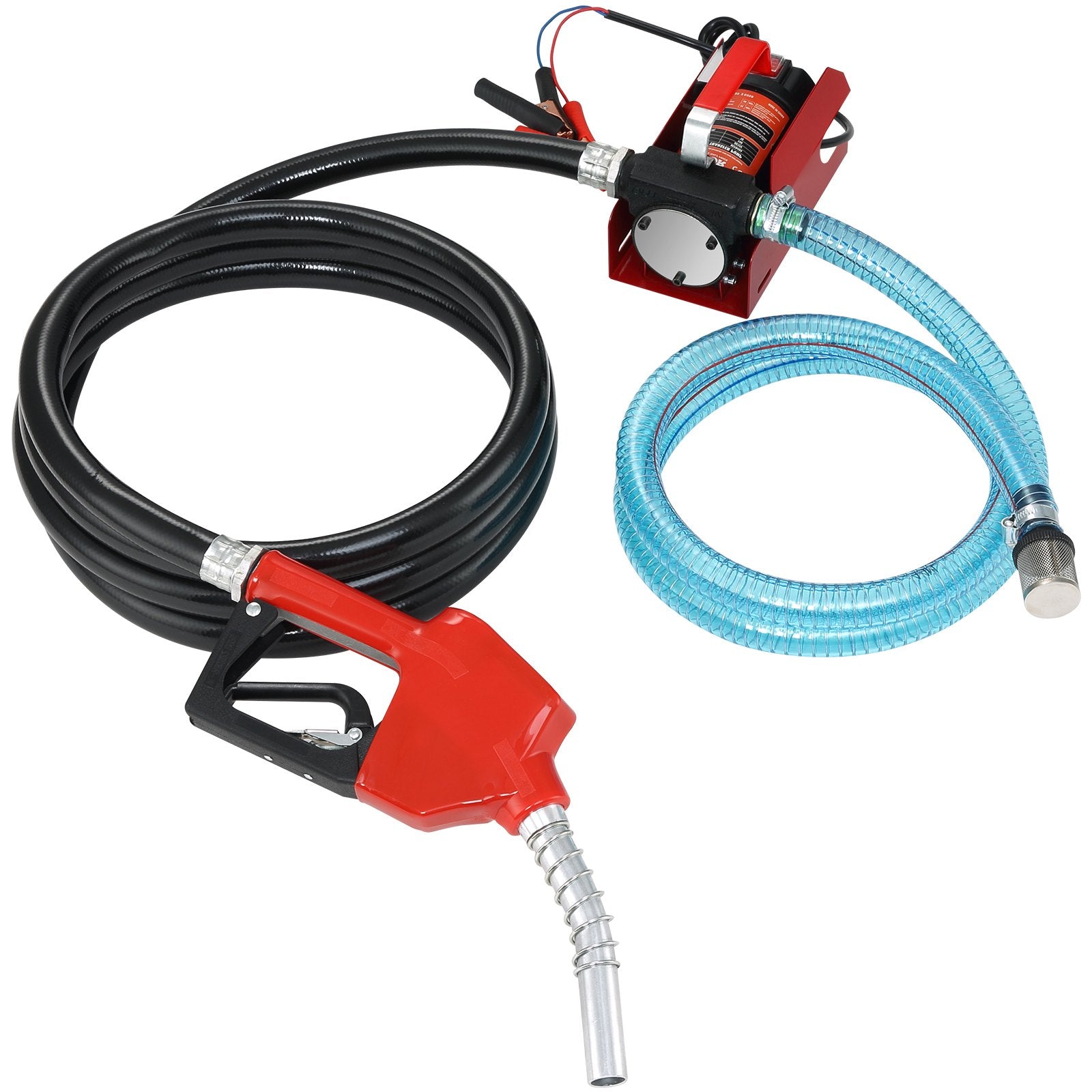 Fuel Transfer Pump, 12V DC, 10 GPM, 8 m Lift, Portable Electric Diesel Transfer Extractor Pump Kit with V952-C155W40LPM12VBIFFV9
