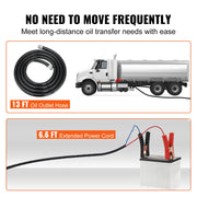 Fuel Transfer Pump, 12V DC, 10 GPM, 8 m Lift, Portable Electric Diesel Transfer Extractor Pump Kit with V952-C155W40LPM12VBIFFV9