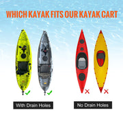 Adjustable Kayak Cart Canoe Boat Carrier 280lbs Load with 10'' Solid Tires V952-C280LBS10INCHASOUV0