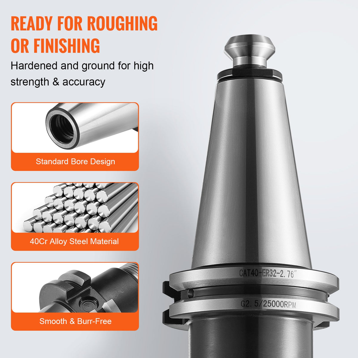 CAT40 Collet Holder ER 16/32 Collet Set, 35 PCs, SLN FMB ER16/32 APU Tool Holders Spring Steel Collet Chucks V952-CATDBCAT40ERJEC38V0