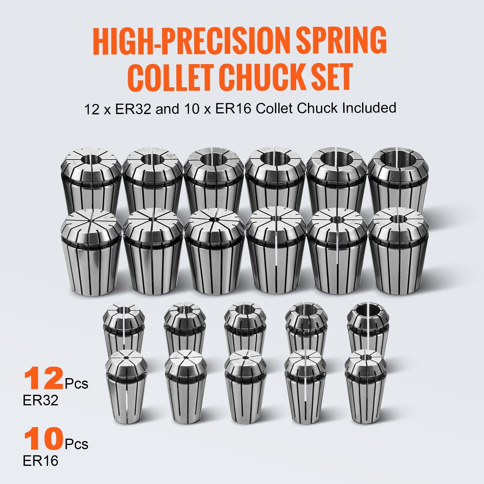 CAT40 Collet Holder ER 16/32 Collet Set, 35 PCs, SLN FMB ER16/32 APU Tool Holders Spring Steel Collet Chucks V952-CATDBCAT40ERJEC38V0