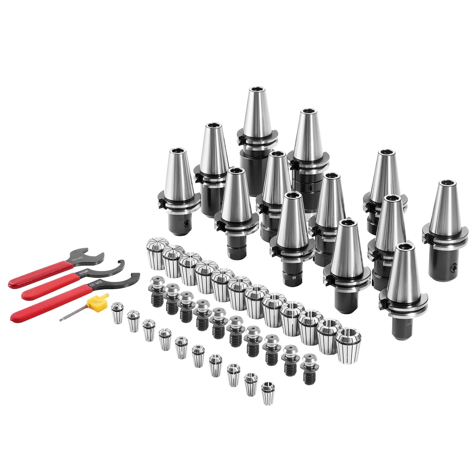 CAT40 Collet Holder ER 16/32 Collet Set, 35 PCs, SLN FMB ER16/32 APU Tool Holders Spring Steel Collet Chucks V952-CATDBCAT40ERJEC38V0