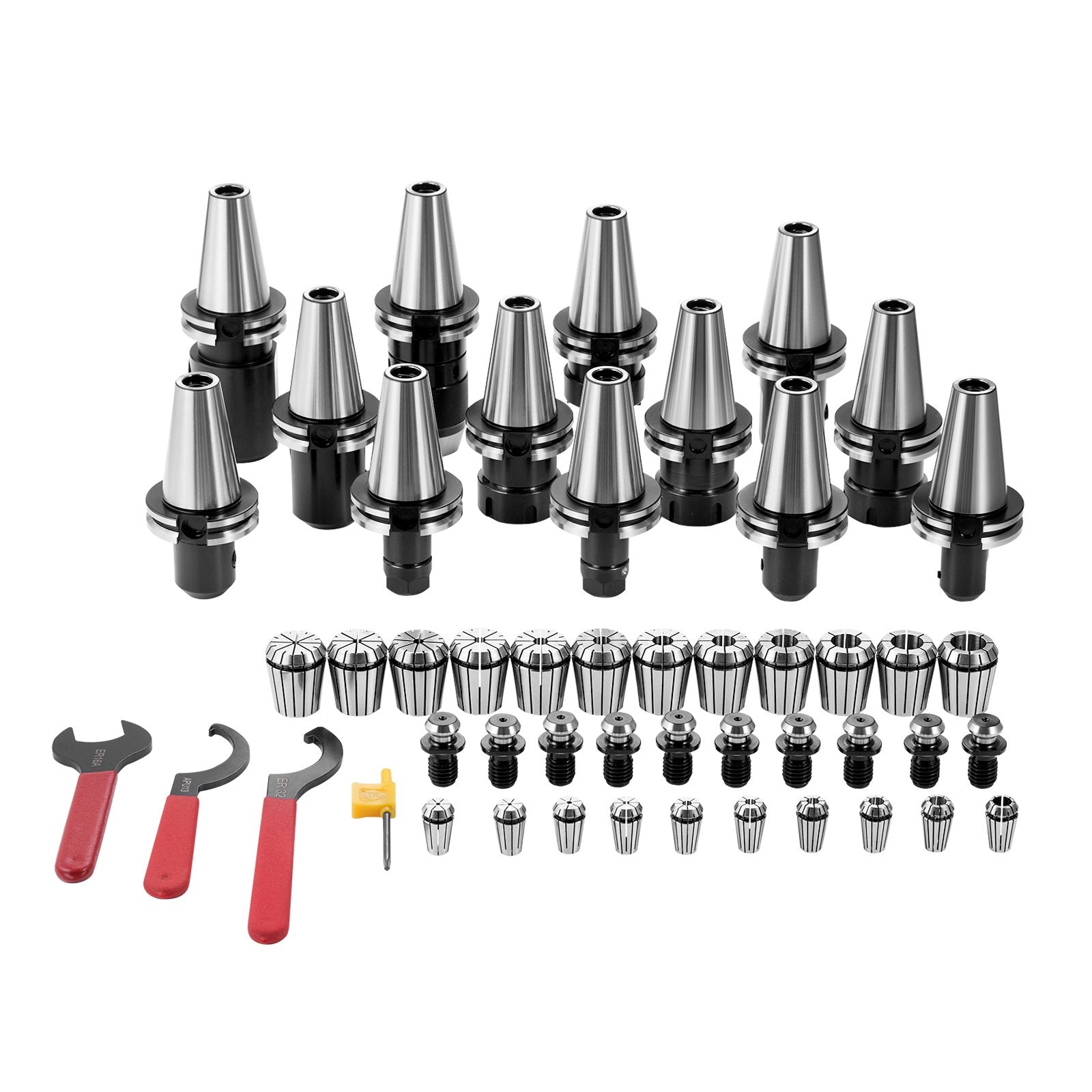 CAT40 Collet Holder ER 16/32 Collet Set, 35 PCs, SLN FMB ER16/32 APU Tool Holders Spring Steel Collet Chucks V952-CATDBCAT40ERJEC38V0