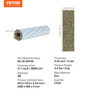 Boat Flooring, EVA Foam Boat Decking 94.5" x 23.6", Non-Slip Self-Adhesive Flooring, 31.1sq.ft 2 Rolls of V952-CBZZFHPMDDCL3Y820V0
