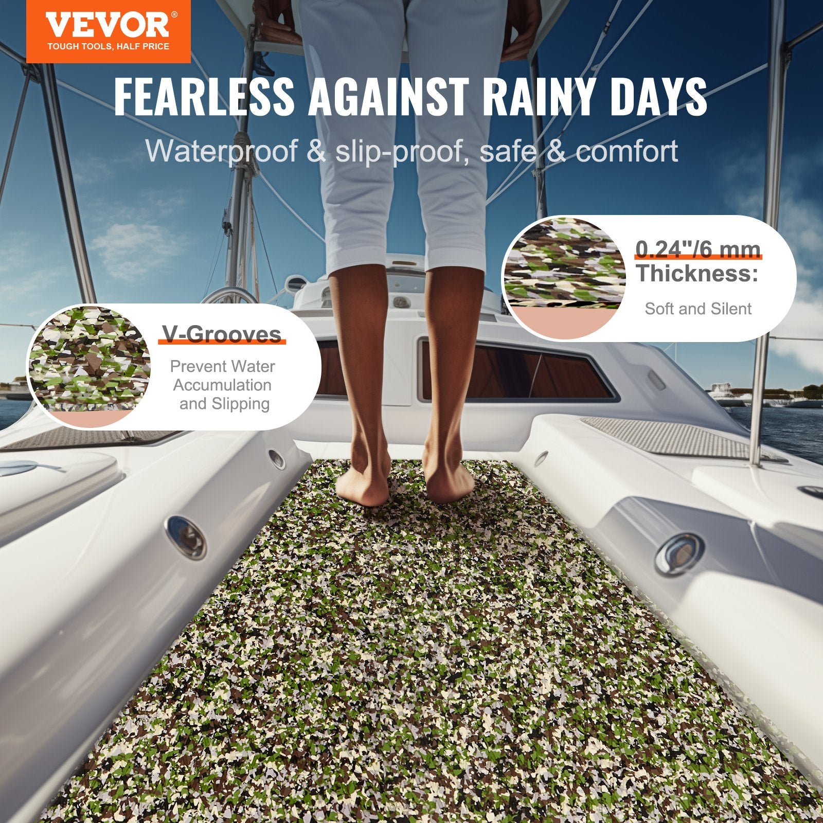 Boat Flooring, EVA Foam Boat Decking 94.5" x 35.4", Non-Slip Self-Adhesive Flooring, 23.2 sq.ft Marine Carpet V952-CBZZFHPMDDCLBJS48V0