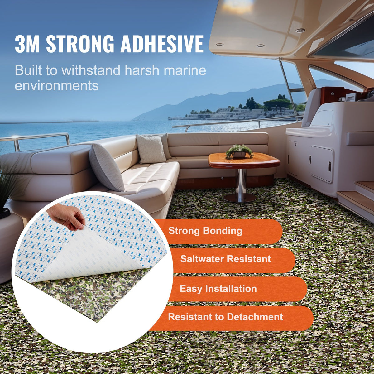 Boat Flooring, EVA Foam Boat Decking 94.5" x 35.4", Non-Slip Self-Adhesive Flooring, 23.2 sq.ft Marine Carpet V952-CBZZFHPMDDCLBJS48V0