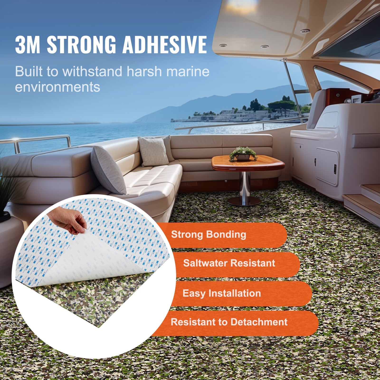 Boat Flooring, EVA Foam Boat Decking 94.5" x 35.4", Non-Slip Self-Adhesive Flooring, 23.2 sq.ft Marine Carpet V952-CBZZFHPMDDCLBJS48V0
