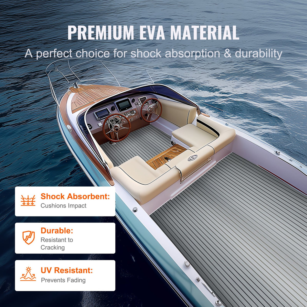 Boat Flooring, EVA Foam Boat Decking 94.5" x 45.7", Non-Slip Self-Adhesive Flooring, 29.9 sq.ft Marine Carpet V952-CBZZFHPMDDHSZQ449V0