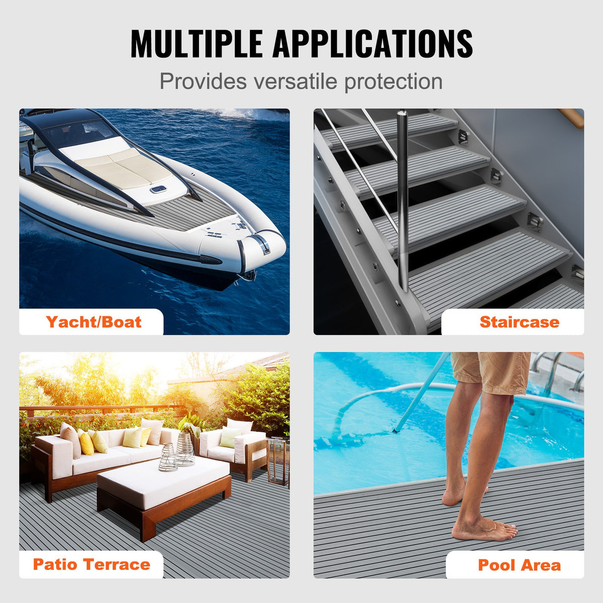 Boat Flooring, EVA Foam Boat Decking 94.5" x 45.7", Non-Slip Self-Adhesive Flooring, 29.9 sq.ft Marine Carpet V952-CBZZFHPMDDHSZQ449V0