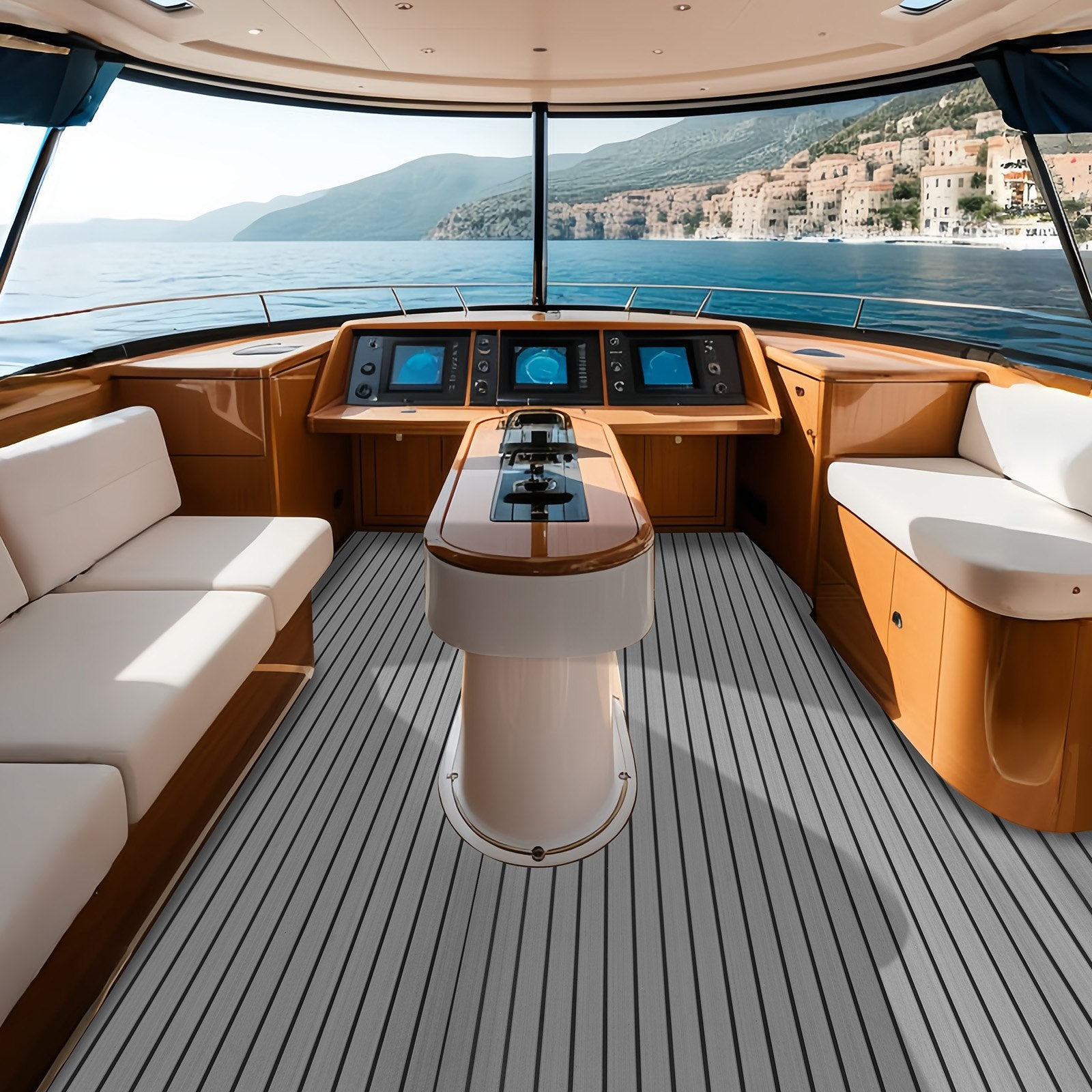 Boat Flooring, EVA Foam Boat Decking 94.5" x 45.7", Non-Slip Self-Adhesive Flooring, 29.9 sq.ft Marine Carpet V952-CBZZFHPMDDHSZQ449V0