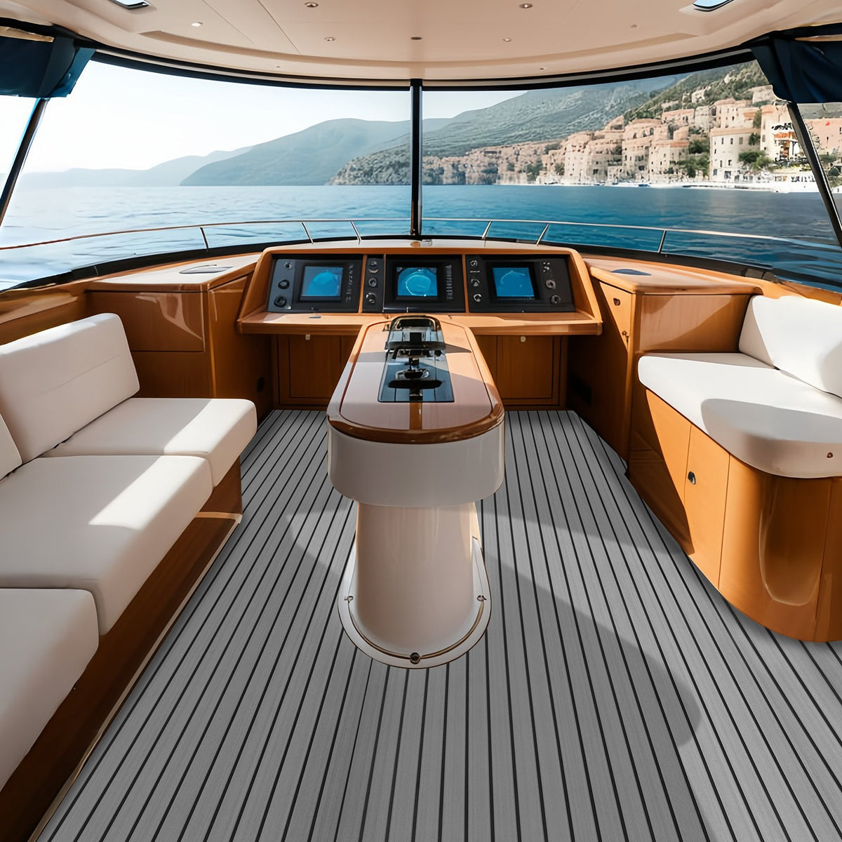 Boat Flooring, EVA Foam Boat Decking 94.5" x 45.7", Non-Slip Self-Adhesive Flooring, 29.9 sq.ft Marine Carpet V952-CBZZFHPMDDHSZQ449V0