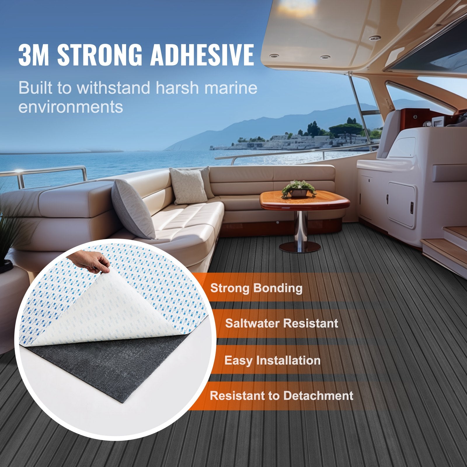 Boat Flooring, EVA Foam Boat Decking 94.5" x 23.6", Non-Slip Self-Adhesive Flooring, 15.5 sq.ft Marine Carpet V952-CBZZFHPMDDSHB8RTKV0