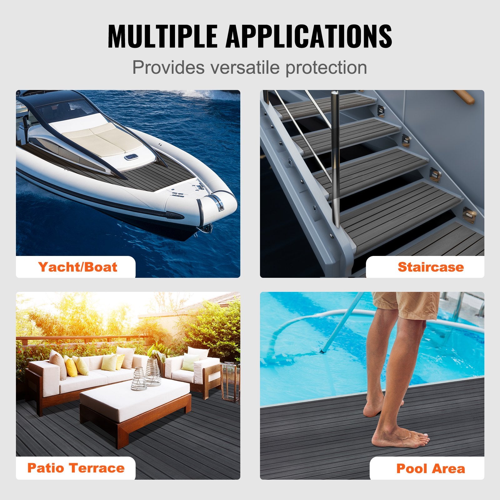 Boat Flooring, EVA Foam Boat Decking 94.5" x 23.6", Non-Slip Self-Adhesive Flooring, 15.5 sq.ft Marine Carpet V952-CBZZFHPMDDSHB8RTKV0