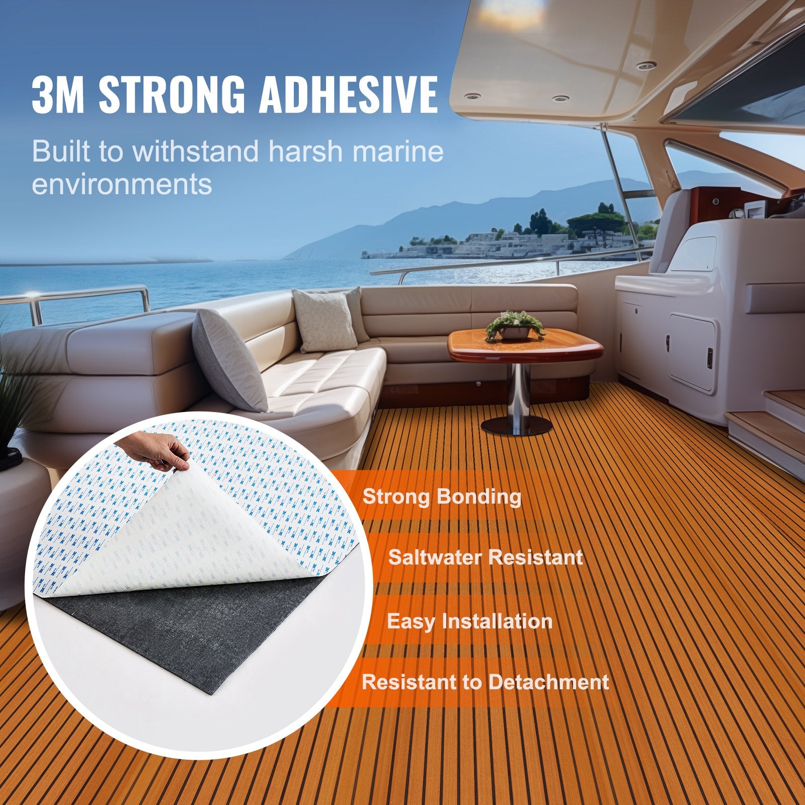 Boat Flooring, EVA Foam Boat Decking 94.5" x 46", Non-Slip Self-Adhesive Flooring, 29.9 sq.ft Marine Carpet V952-CBZZFHPMDDZSP166PV0