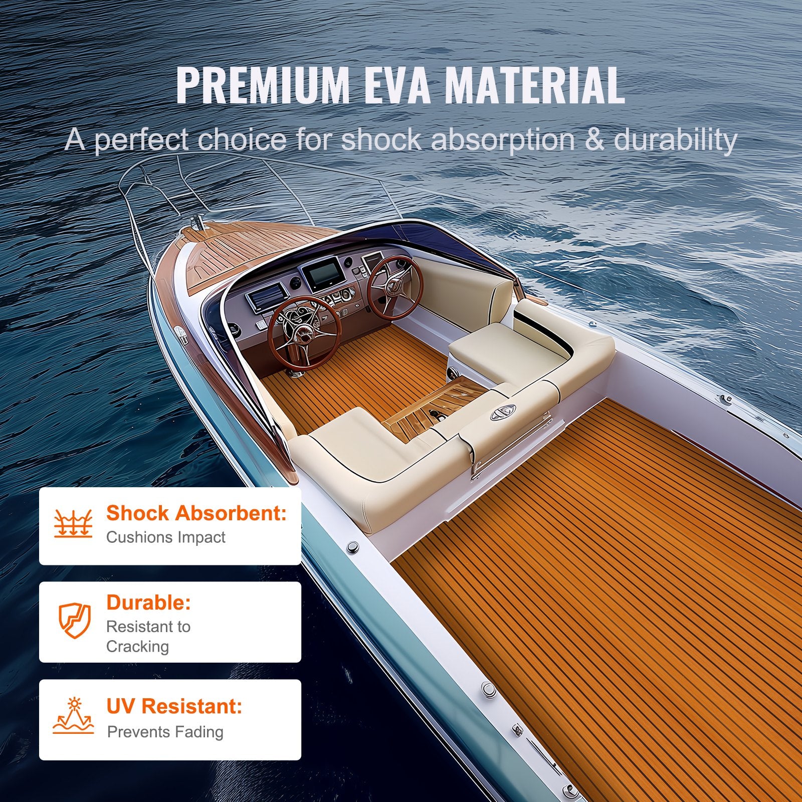 Boat Flooring, EVA Foam Boat Decking 94.5" x 46", Non-Slip Self-Adhesive Flooring, 29.9 sq.ft Marine Carpet V952-CBZZFHPMDDZSP166PV0