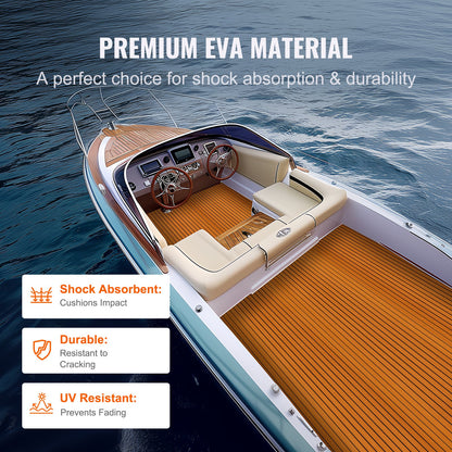 Boat Flooring, EVA Foam Boat Decking 94.5" x 46", Non-Slip Self-Adhesive Flooring, 29.9 sq.ft Marine Carpet V952-CBZZFHPMDDZSP166PV0