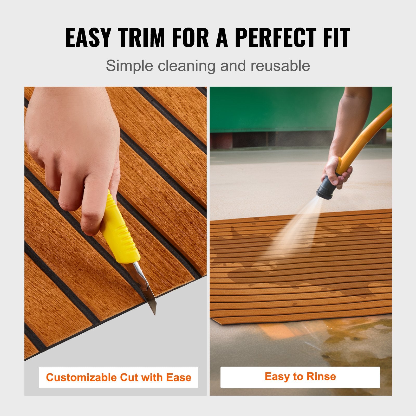 Boat Flooring, EVA Foam Boat Decking 94.5" x 46", Non-Slip Self-Adhesive Flooring, 29.9 sq.ft Marine Carpet V952-CBZZFHPMDDZSP166PV0