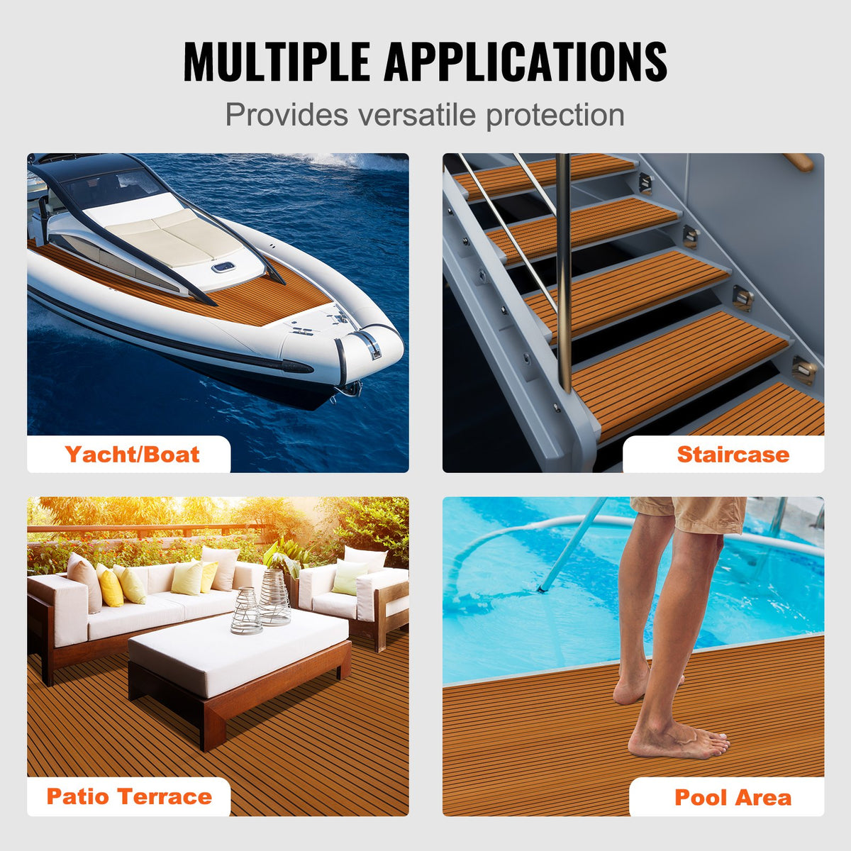Boat Flooring, EVA Foam Boat Decking 94.5" x 46", Non-Slip Self-Adhesive Flooring, 29.9 sq.ft Marine Carpet V952-CBZZFHPMDDZSP166PV0
