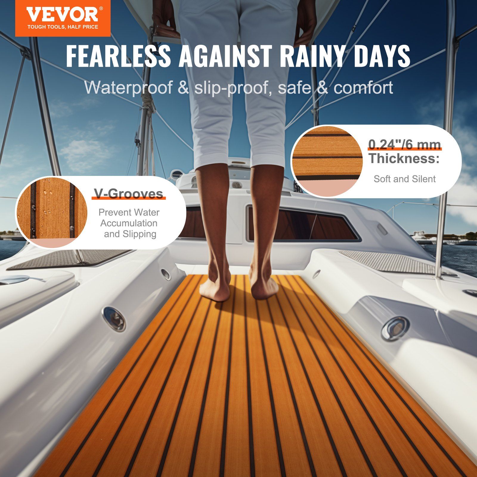 Boat Flooring, EVA Foam Boat Decking 94.5" x 35.4", Non-Slip Self-Adhesive Flooring, 23.2 sq.ft Marine Carpet V952-CBZZFHPMDDZSW620PV0