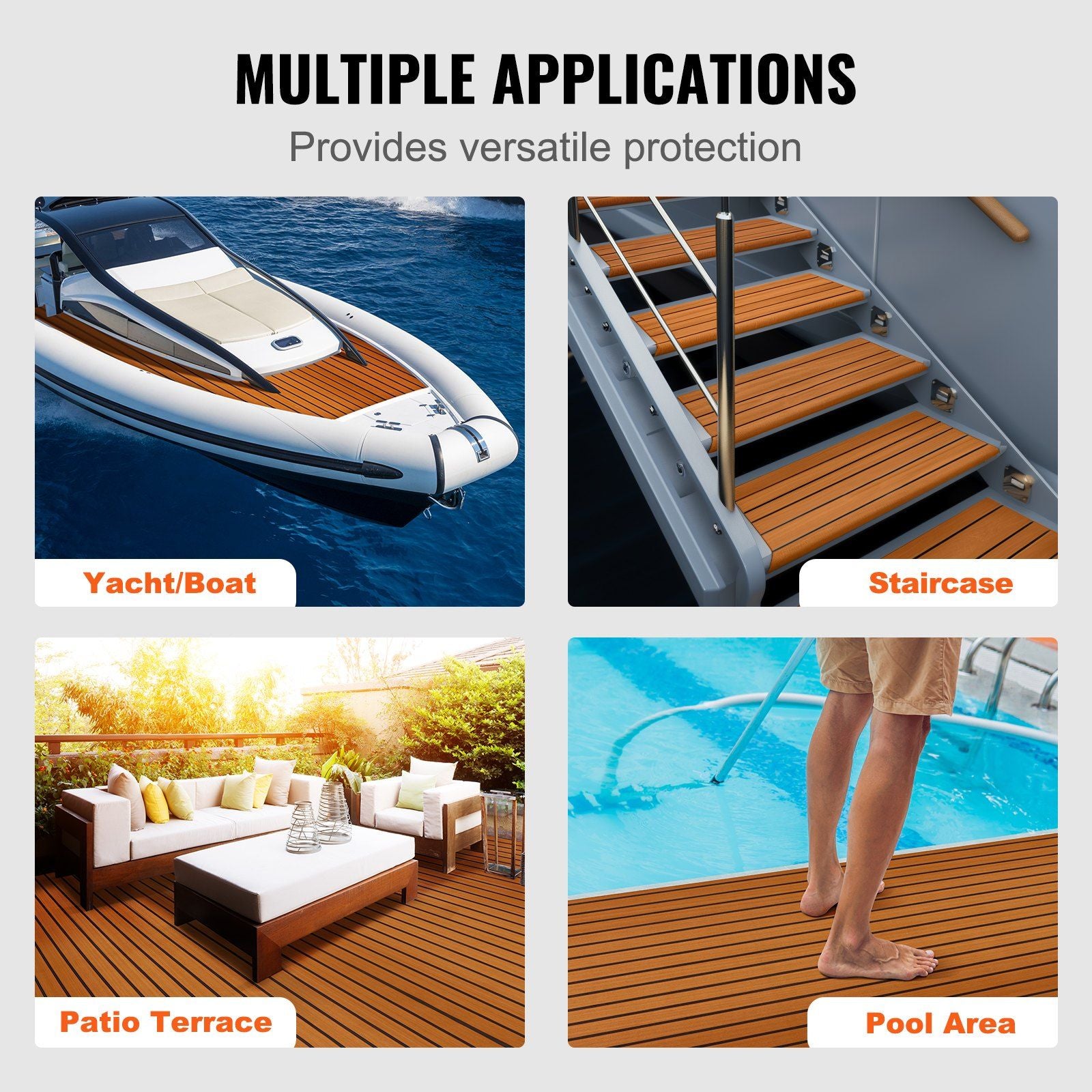 Boat Flooring, EVA Foam Boat Decking 94.5" x 35.4", Non-Slip Self-Adhesive Flooring, 23.2 sq.ft Marine Carpet V952-CBZZFHPMDDZSW620PV0