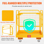 Forklift Safety Cage, 544 kg Load Capacity, 92 x 92 cm Folding Forklift Work Platform with Lockable Swivel V952-CCGZPTCWMS112KVAFV0