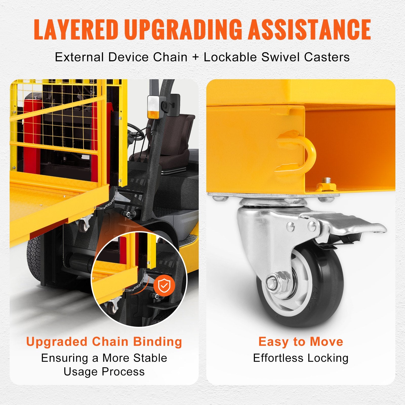 Forklift Safety Cage, 544 kg Load Capacity, 92 x 92 cm Folding Forklift Work Platform with Lockable Swivel V952-CCGZPTCWMS112KVAFV0