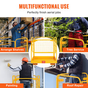 Forklift Safety Cage, 544 kg Load Capacity, 92 x 92 cm Folding Forklift Work Platform with Lockable Swivel V952-CCGZPTCWMS112KVAFV0